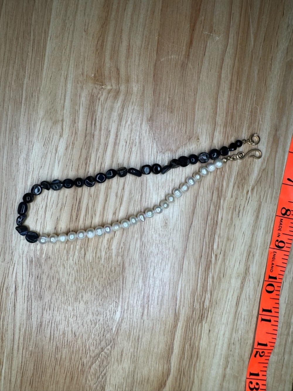 Elegant Two-Tone Pearl and Black Bead Necklace - Free People